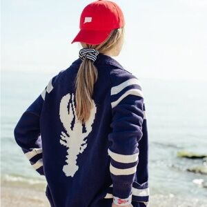 J.Crew Lobster Knit Cardigan Sweater Jacket Size Medium